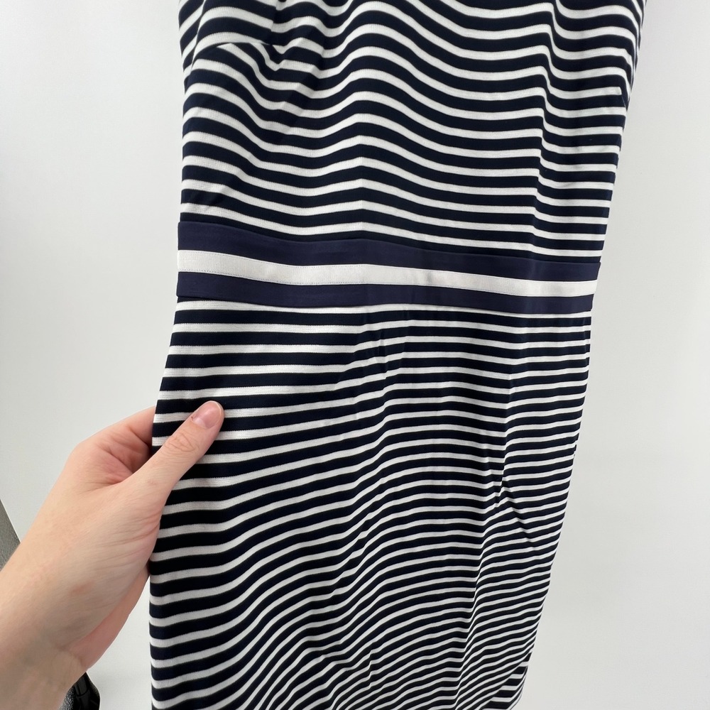 Draper James Women S Sleeveless Striped Pointe Sheath Dress‎ Navy White NWT - Picture 2 of 9